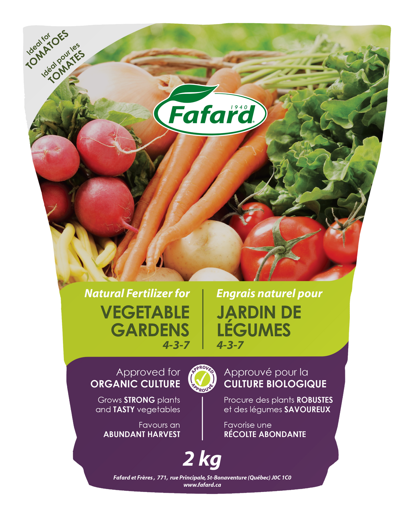 Engrais naturel Jardin de légumes (4-3-7) 2Kg