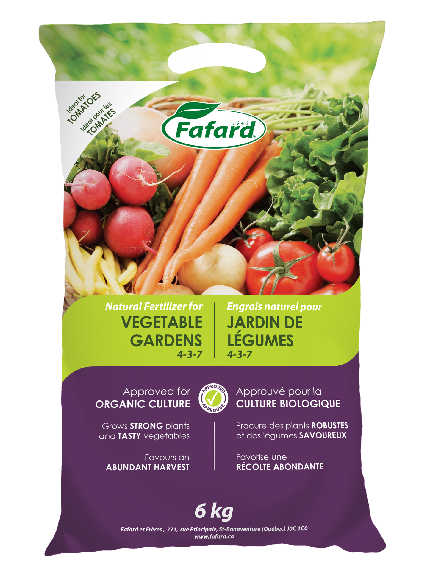 Engrais naturel Jardin de légumes (4-3-7) 6Kg