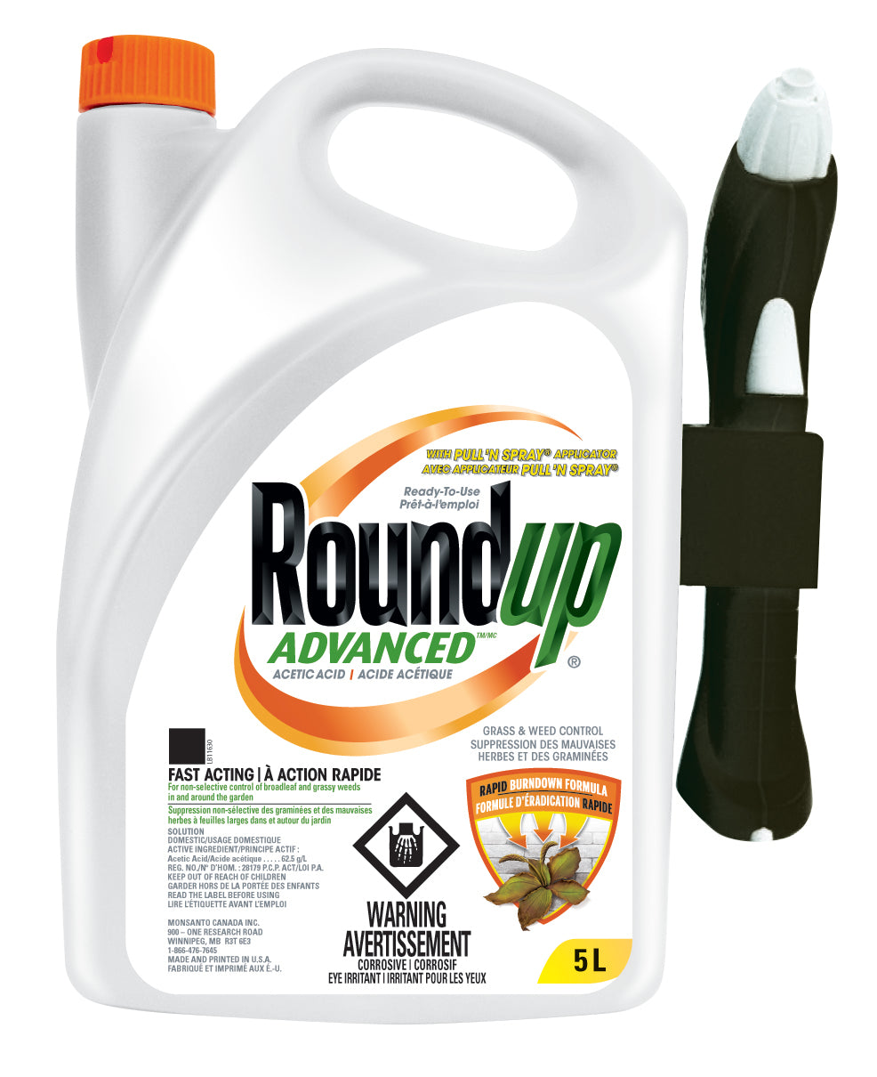 Roundup Advanced suppression des mauvaises herbes et des graminées à pulvériser avec applicateur Pull 'N Spray 5L