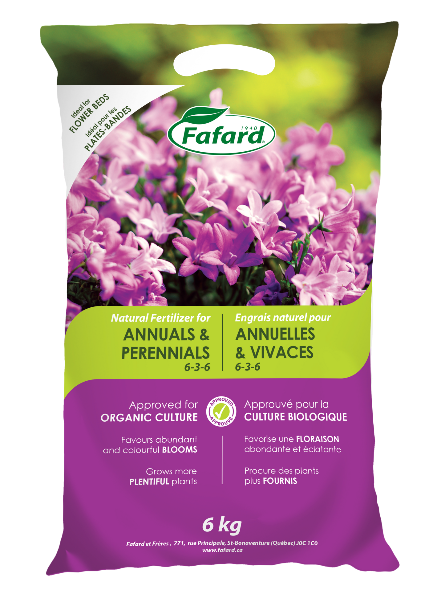 Engrais naturel Annuelles et vivaces (6-3-6) 6Kg