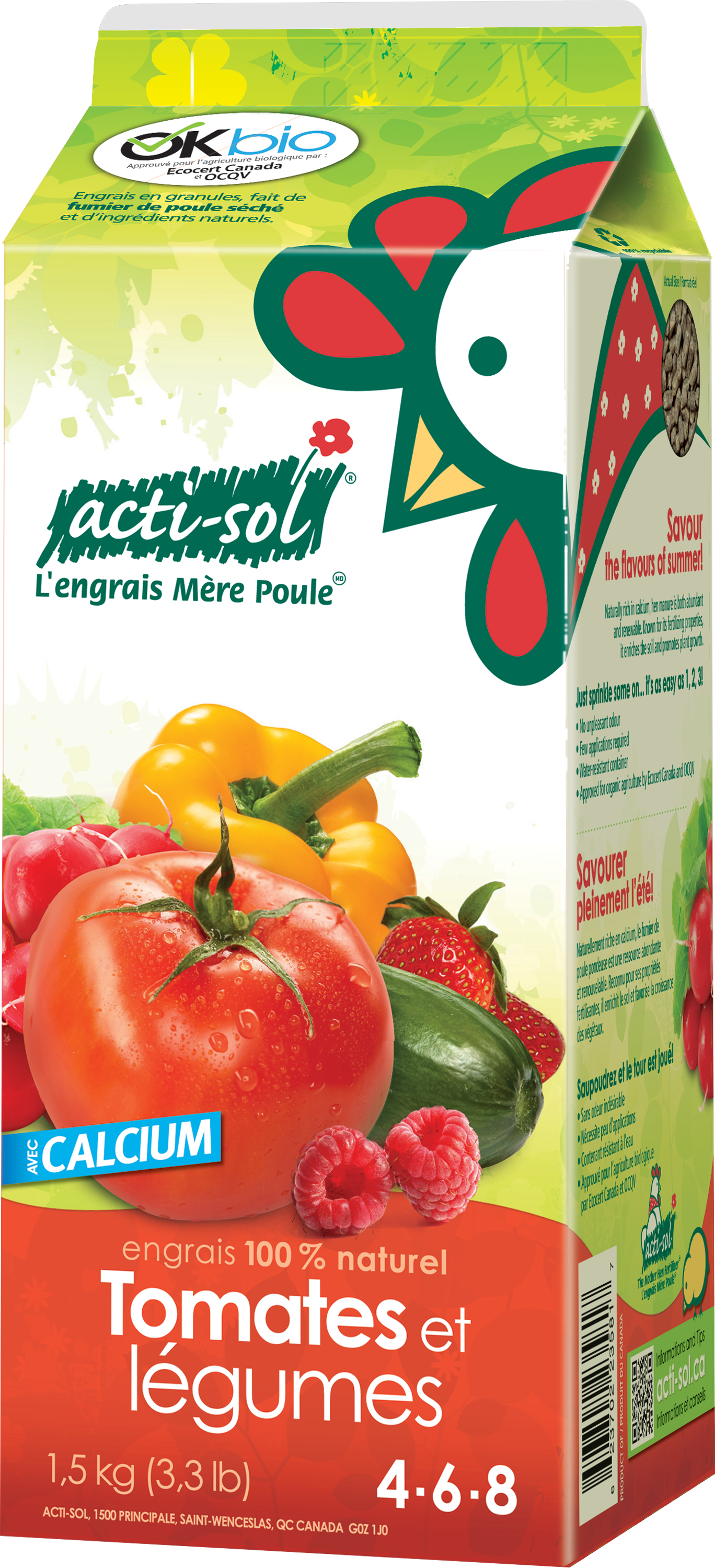 Engrais pour tomates et légumes 4-6-8 1,5Kg